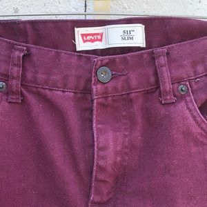 Levi’s 511s berry/maroon colored jeans